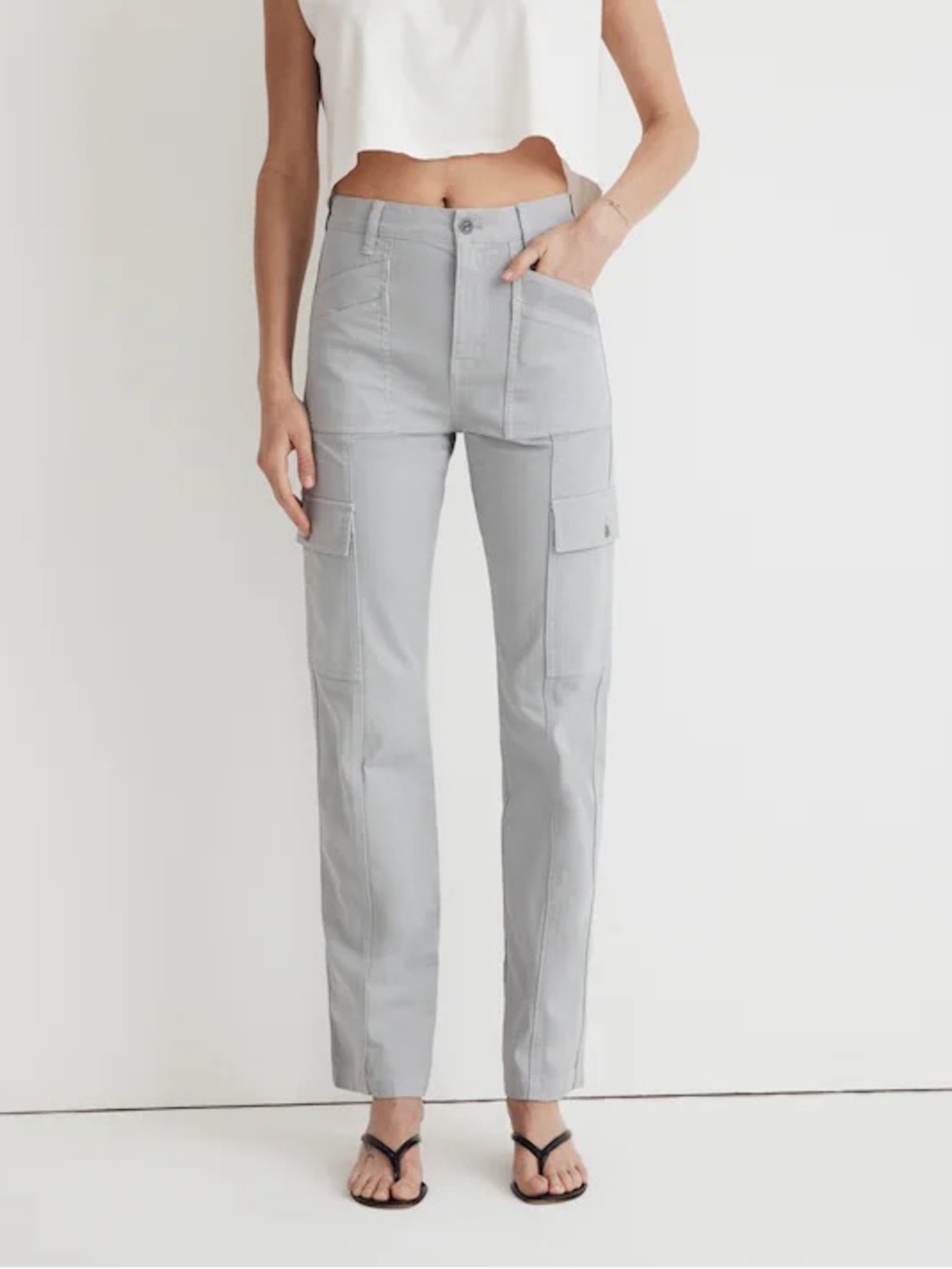 Madewell Solstice Light Blue Garment Dyed ‘90s Straight Cargo Pant size 26 EUC
